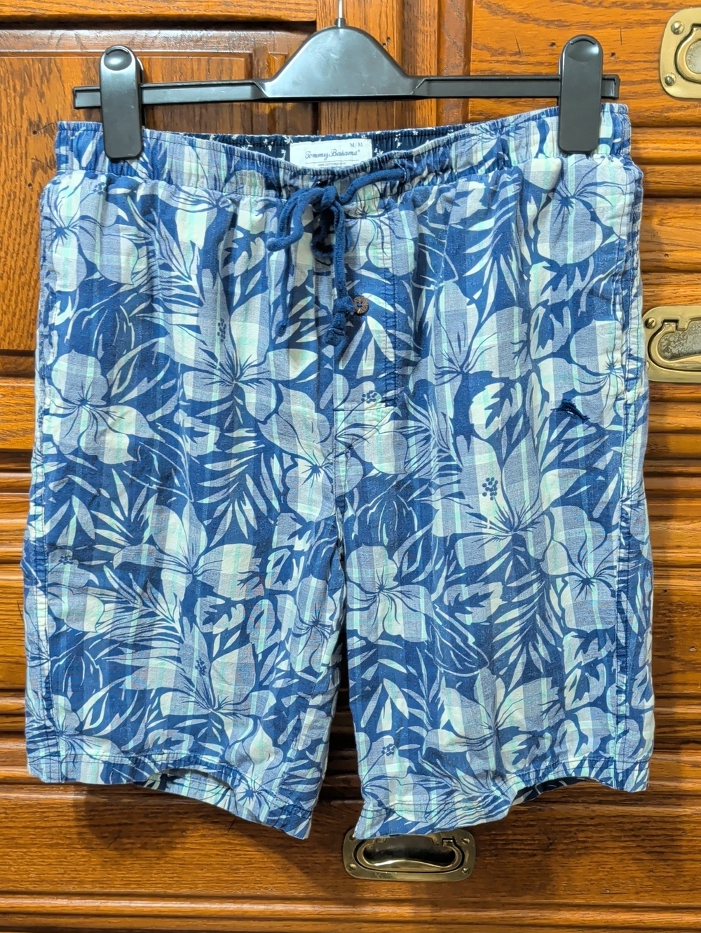 Men's Tommy Bahama Blue and White Tropical Floral Swim Shorts